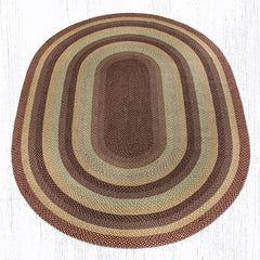 C-357 Burgundy, Gray and Cream Braided Rug