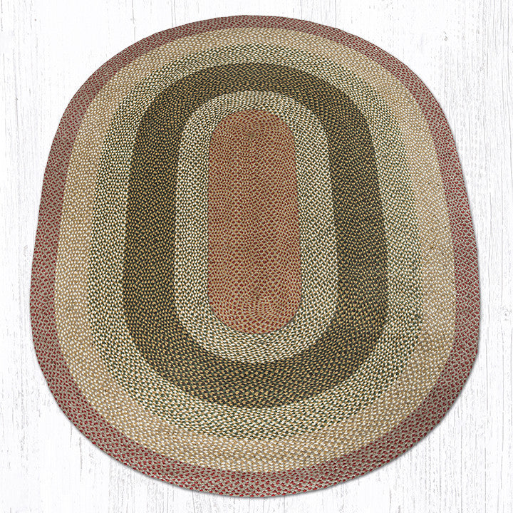 C-024 Olive, Burgundy and Gray Braided Rug