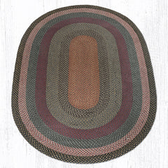 C-043 Burgundy, Blue and Gray Braided Rug