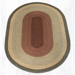 C-057 Burgundy, Gray and Cream Braided Rug