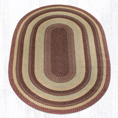 C-357 Burgundy, Gray and Cream Braided Rug