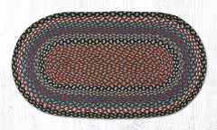 C-043 Burgundy, Blue and Gray Braided Rug