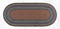 C-043 Burgundy, Blue and Gray Braided Rug