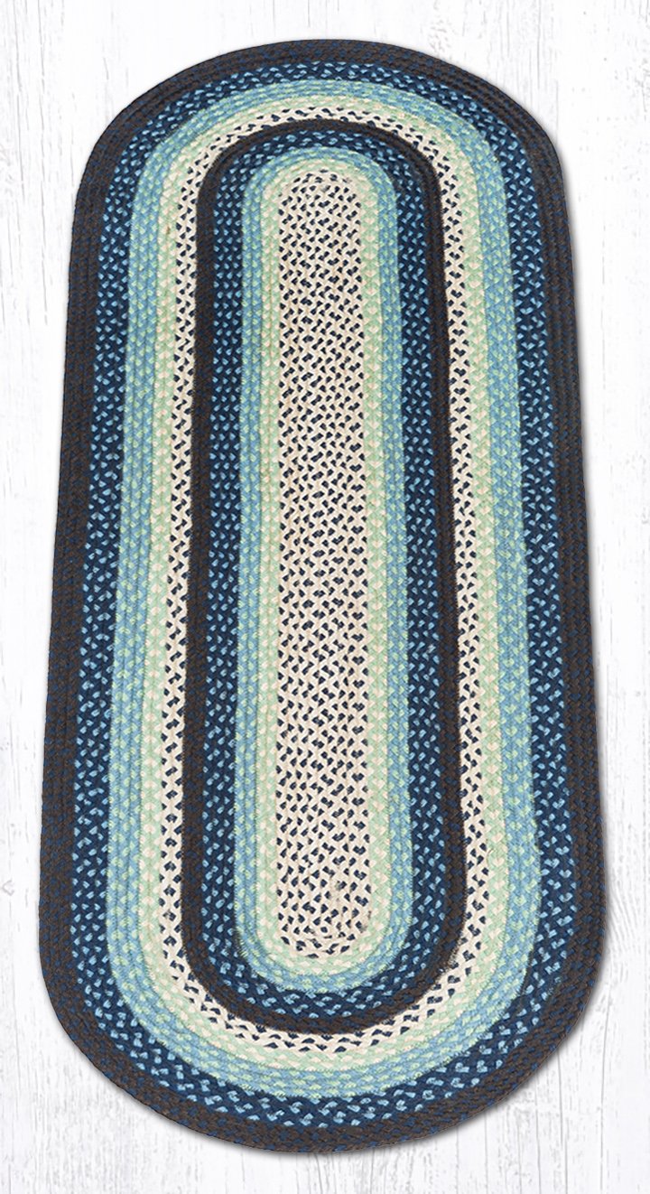 C-312 Blueberry/Cream Braided Rug | The Braided Rug Place