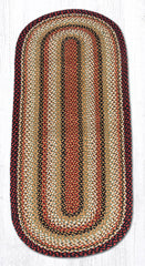 C-319 Burgundy, Mustard and Ivory Braided Rug