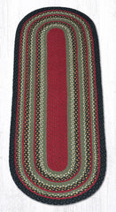 C-338 Burgundy, Olive and Charcoal Braided Rug