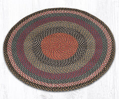 C-043 Burgundy, Blue and Gray Braided Rug