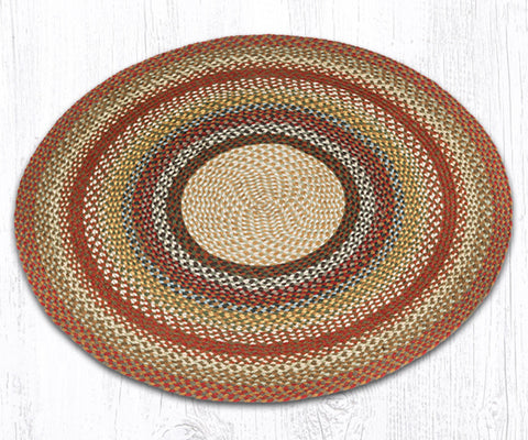 C-300 Honey/Vanilla/Giner Braided Rug Round / 4'x4'
