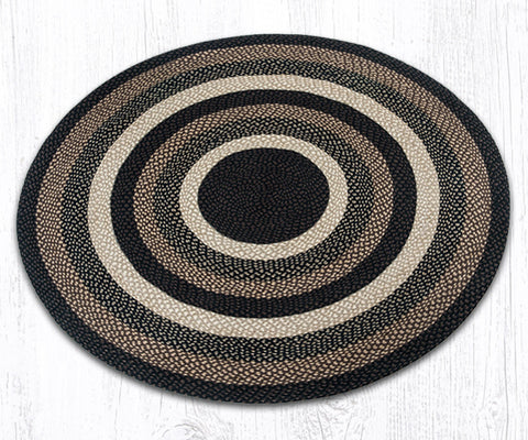 C-313 Mocha Frappuccino Braided Rug Round / 5.75'x5.75'