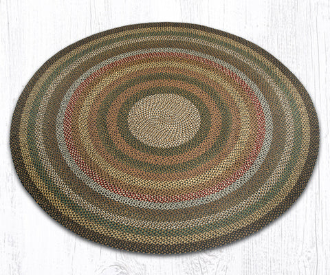 C-051 Fir/Ivory Braided Rug Round / 4'x4'