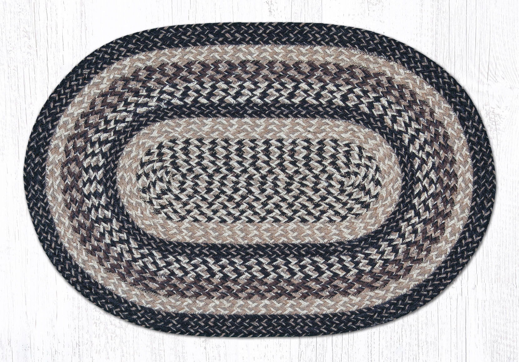 C 9-93 Black and Tan Braided Rug | The Braided Rug Place