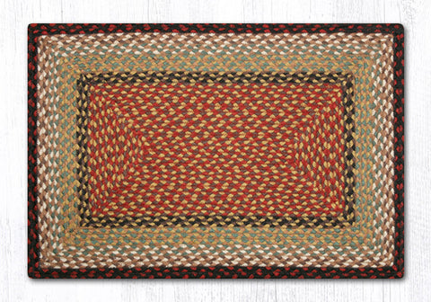 C-019 Burgundy and Mustard Braided Rug Oblong / 20