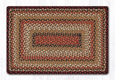 C-319 Burgundy, Mustard and Ivory Braided Rug Oblong / 20