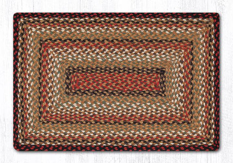 C-319 Burgundy, Mustard and Ivory Braided Rug Oblong / 20