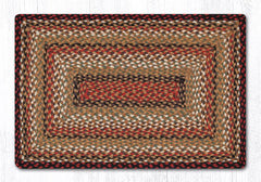 C-319 Burgundy, Mustard and Ivory Braided Rug