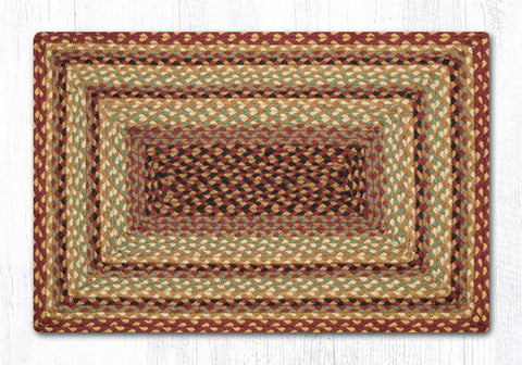 C-357 Burgundy, Gray and Cream Braided Rug Oblong / 20