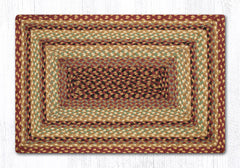 C-357 Burgundy, Gray and Cream Braided Rug