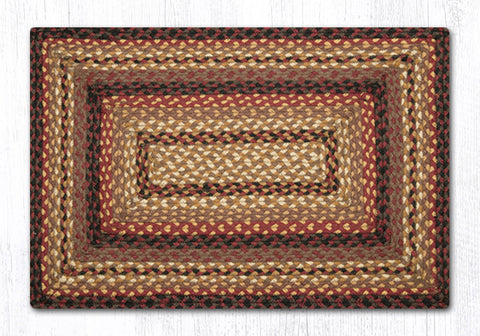 C-371 Black Cherry, Chocolate and Cream Braided Rug Oblong / 20