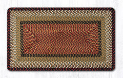 C-019 Burgundy and Mustard Braided Rug