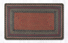 C-043 Burgundy, Blue and Gray Braided Rug