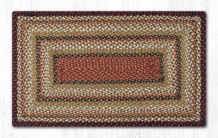 C-319 Burgundy, Mustard and Ivory Braided Rug