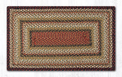 C-319 Burgundy, Mustard and Ivory Braided Rug