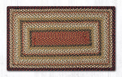 C-319 Burgundy, Mustard and Ivory Braided Rug