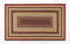 C-357 Burgundy, Gray and Cream Braided Rug