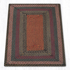 C-043 Burgundy, Blue and Gray Braided Rug