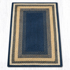 C-079 Light Blue, Dark Blue and Mustard Braided Rug