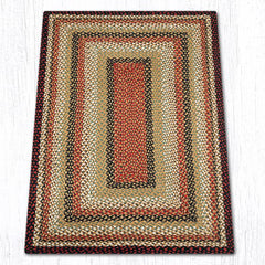 C-319 Burgundy, Mustard and Ivory Braided Rug