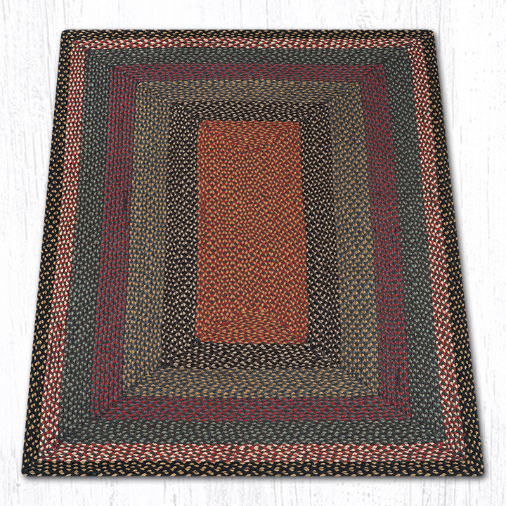 Slate Braided Area Rug By IHF Rugs. 4' x 6' Rectangle Rug. Burgundy, Black