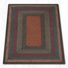 C-043 Burgundy, Blue and Gray Braided Rug