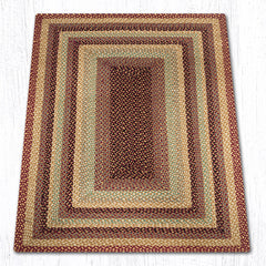 C-357 Burgundy, Gray and Cream Braided Rug
