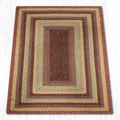 C-357 Burgundy, Gray and Cream Braided Rug