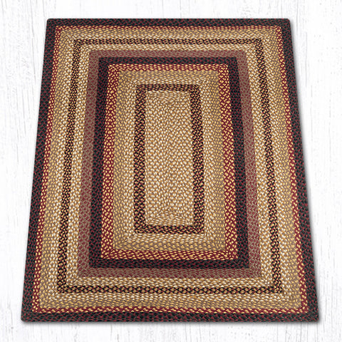 C-371 Black Cherry, Chocolate and Cream Braided Rug Oblong / 4'x6'