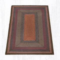 C-043 Burgundy, Blue and Gray Braided Rug