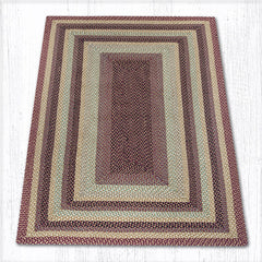 C-357 Burgundy, Gray and Cream Braided Rug