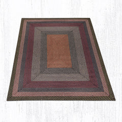 C-043 Burgundy, Blue and Gray Braided Rug