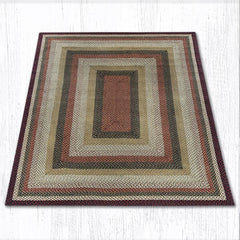 C-319 Burgundy, Mustard and Ivory Braided Rug