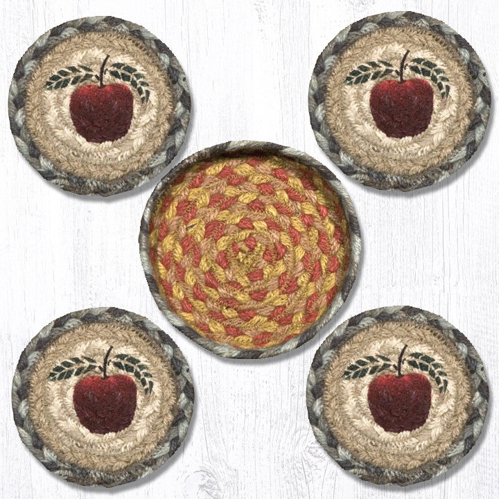 CNB-042 Apple Coasters In A Basket