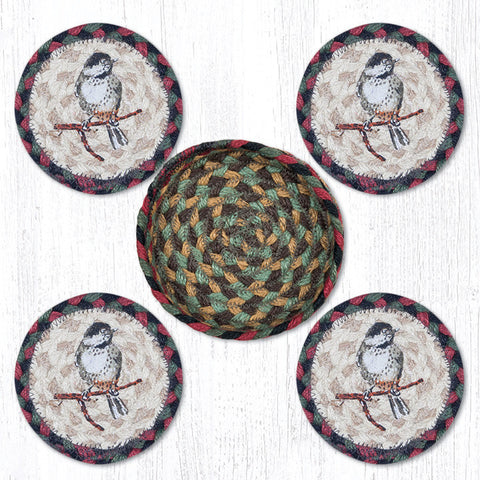 CNB-081 Chickadee Coasters In A Basket