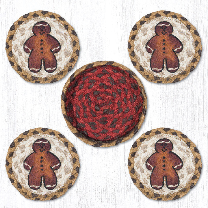 CNB-111 Gingerbread Man Coasters In A Basket