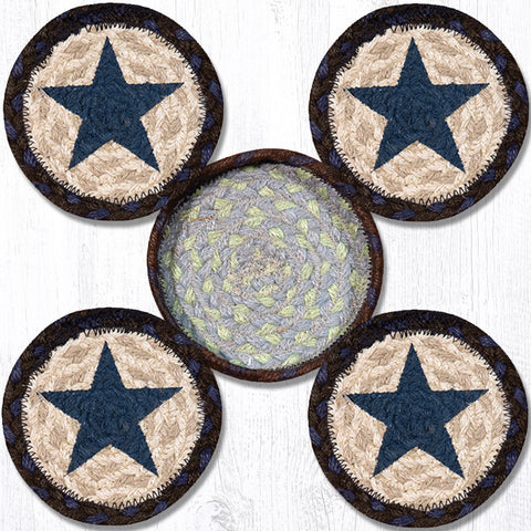 CNB-312 Blue Star Coasters In A Basket