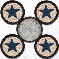 CNB-312 Blue Star Coasters In A Basket