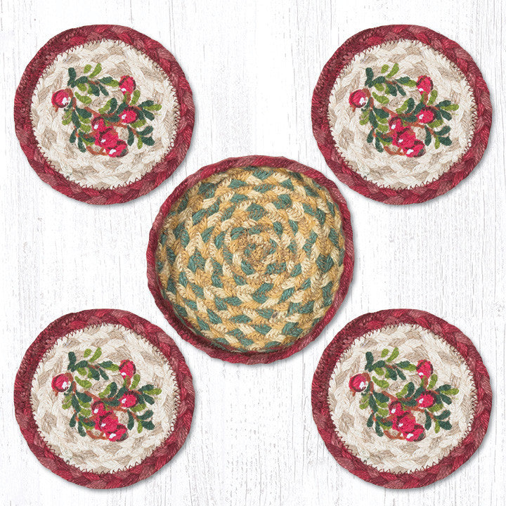 CNB-390 Cranberries Coasters In A Basket