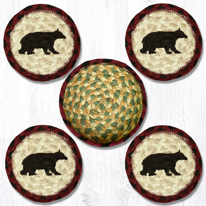 CNB-395 Cabin Bear Coasters In A Basket