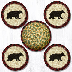 CNB-395 Cabin Bear Coasters In A Basket
