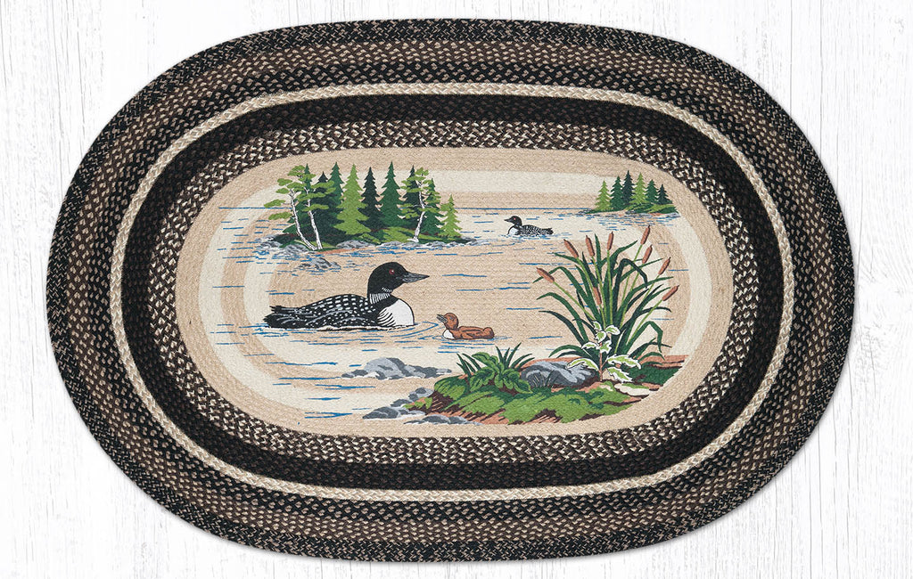 OP-313 Loons Oval Rug