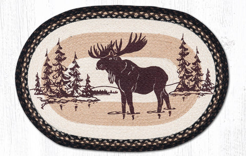 OP-313 Moose Silhouette Oval Rug